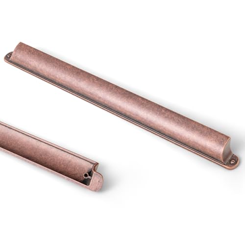Goo-Ki 12.6" c-c Antique Copper Cup Pulls for Cabinets and Drawers, 6 Pack Vintage Copper Bin Cup Drawer Pulls Dresser Handles Solid Zinc Alloy Kitchen Hardware - color: Antique Copper, size: 12.6 Inches Center-Center
