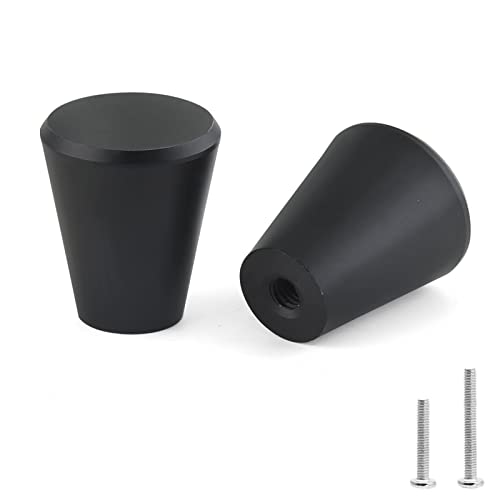 Uenhoy 12 Pack Cone Shaped Cabinet Knobs Aluminum Alloy Pulls Black - color: Black