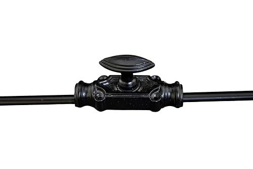 Durable Iron Cremone Bolt 2' – Vintage Black Powder Coat, Customizable Rods, Ideal for Antique Cabinets & Small Doors, Stylish & Reliable Cabinet Lock Hardware