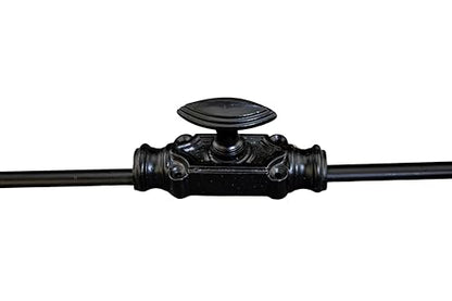 Durable Iron Cremone Bolt 2' – Vintage Black Powder Coat, Customizable Rods, Ideal for Antique Cabinets & Small Doors, Stylish & Reliable Cabinet Lock Hardware