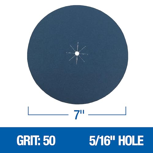 Mercer Industries 409050 Zirconia Cloth Floor Sanding Edger Discs, 7" x 5/16" Hole, Grit 50X (25 pack) - color: Zirconia, size: 7" x 5/16" Hole, style: 50X (25 pack)
