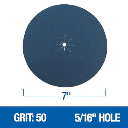 Mercer Industries 409050 Zirconia Cloth Floor Sanding Edger Discs, 7" x 5/16" Hole, Grit 50X (25 pack) - color: Zirconia, size: 7" x 5/16" Hole, style: 50X (25 pack)