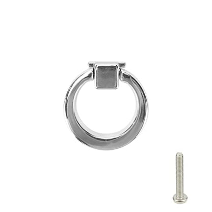4 Pcs Square Base Drop Ring Pull Handles,40mm Diameter (Chrome) - color: Chrome1.57
