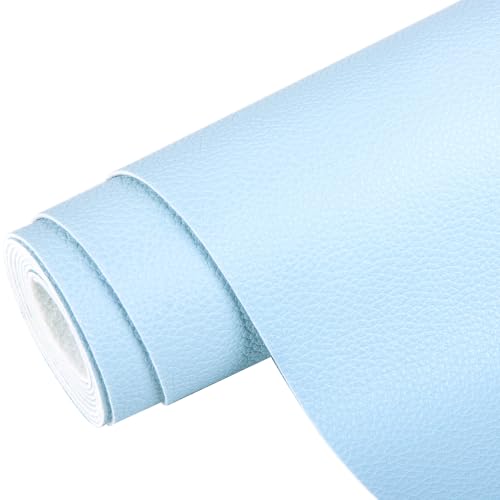 Marine Vinyl Faux Leather,12"X54" Boat Auto Upholstery DIY Projects (Light Blue, 12"X54") - color: Light Blue, size: 12"X54"
