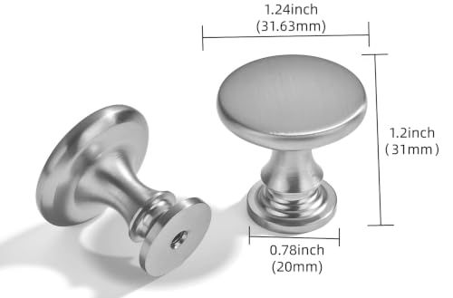 1-1/4 Inch(32mm) Diameter 10 Pack Brushed Nickel Cabinet Knobs Solid Heavy Duty Cabinet Hardware for Drawers Dressers Bathrooms - color: Brushed Satin Nickel, size: 1-1/4 Inch(32mm)Diameter