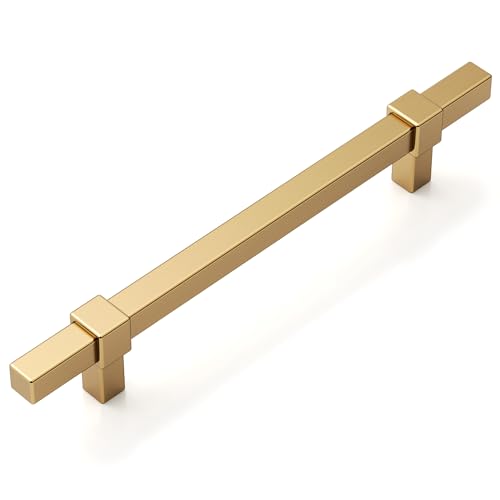 Amerdeco 10 Pack 5 Inch 128mm Champagne Bronze Cabinet Pulls Zinc Alloy Heavy Duty Modern Kitchen Cabinet Handles Drawer Pulls Hardware for Cabinets Cupboard Dresser Wardrobe ZH0087 - color: Champagne Bronze, size: 5"/128mm Hole Center