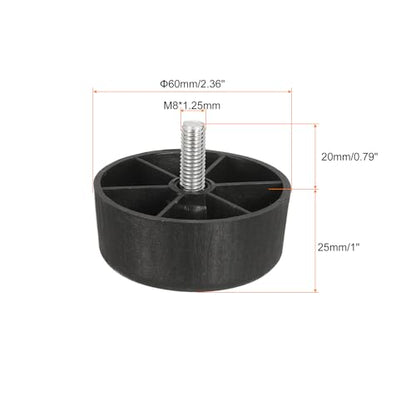 uxcell 6 Pcs M8 x 1 x 2.4 Inch Furniture Legs, Plastic Sofa Couch Legs Tapered Replacement Legs Tapered Feet for Chair Sofa Dresser Cabinets Bed, Black - size: M8 x 1 x 2.4 Inch