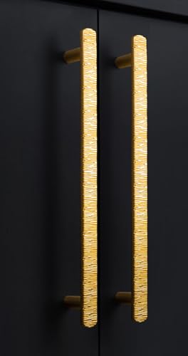 Goo-Ki 7-1/2 Inch（192mm Hole Centers Luxurious & Sturdy Gilded Ray Cabinet Handls,Polished Rich Gold Cabinet Pulls for Kitchen,Drawer,Cupboard & Wardrobe,6 Pack - color: Polished Rich Gold, size: 7.6 inch (192 mm) Hole Centers, style: Pulls With No Backpl