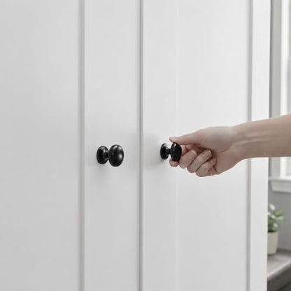 trust4care 4-Pack Matte Black 1.5" Bifold Closet Door Cabinet Knobs Pulls - color: Black, size: Set of 4