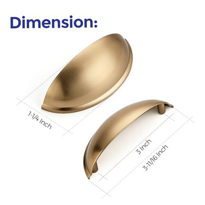 Ravinte Champagne Bronze Drawer Pulls Cabinet Cup Pulls 3 Inch 5 Pack - color: Champagne Bronze