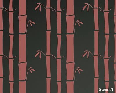 Stencil1 Bamboo Pattern Stencil 11" x 11" Asian Zen Wall Decor - color: Bamboo Repeat Wallpaper Pattern Stencil