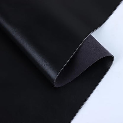 Faux Leather Vinyl Upholstery Fabric, 54 x 36 inches Synthetic Repholstery Leather Vinyl, Soft Touch Distressed DIY and Craft Material (Black, 1 Yard) - color: Black