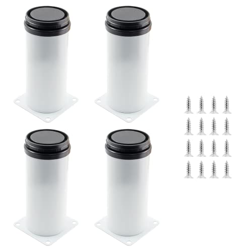 Bivethoi Adjustable Cabinet Legs, 4 Inch/100mm, Set of 4, White - size: 4 Inch
