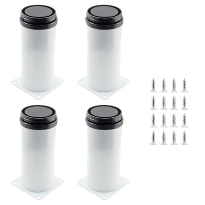 Bivethoi Adjustable Cabinet Legs, 4 Inch/100mm, Set of 4, White - size: 4 Inch