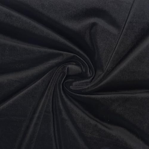 Stretch Velvet Fabric by the Yard - 58/60" Wide Soft Velvety Cloth for Sewing Dresses, Gowns, Upholstery, Costumes and DIY Crafts - 92% Polyester 8% Spandex - Black - 1 Yard - color: Black, size: Precut 1 Yard