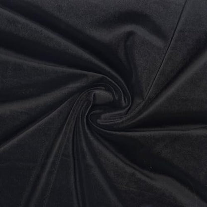 Stretch Velvet Fabric by the Yard - 58/60" Wide Soft Velvety Cloth for Sewing Dresses, Gowns, Upholstery, Costumes and DIY Crafts - 92% Polyester 8% Spandex - Black - 1 Yard - color: Black, size: Precut 1 Yard