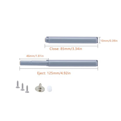 6 Pack Push Latches Push to Open Cabinet Hardware Magnetic Catches Pop Out Mechanism Latch Hinge Hidden Lock for Drawer Closet Door Kitchen Furniture, Gray, US-207