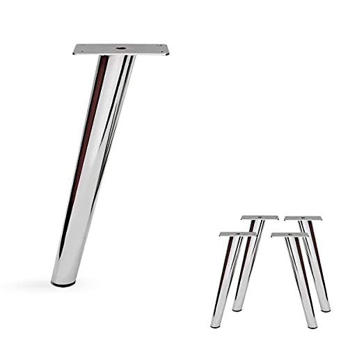 Slant Furniture Metal Legs - Set of 4 New (Chrome 12" H) - color: Slant -Chrome 12"h