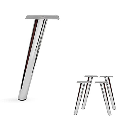 Slant Furniture Metal Legs - Set of 4 New (Chrome 12" H) - color: Slant -Chrome 12"h