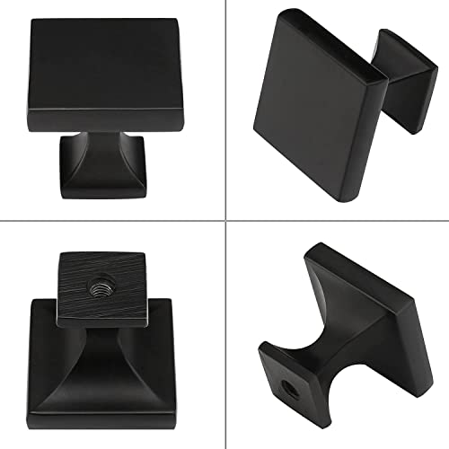 Peaha 15 Pack Black Cabinet Knobs, Square Zinc Alloy Drawer Knobs - color: Black