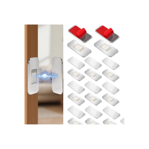12 Pack Magnetic Cabinet Door Catch, No Drill Ultra Thin Cabinet Door Magnets, Adhesive Drawer Magnets, Stainless Steel Cabinet Latch for Kitchen, Pantry, Keep Cabinets Closed Securely Easy to Install - size: 12 Pack