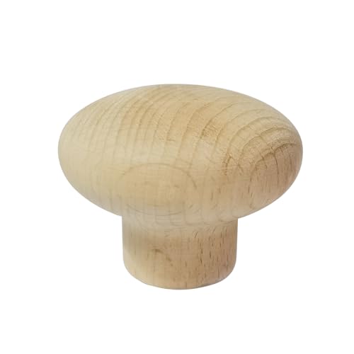 4Pcs Large Wooden Drawer Knobs 2.3 Inch Big Round Wood Cabinet Knobs Pulls Unfinished Beech Wood Round Knobs for Kitchen Cabinets Drawer, Cabinet Handles - size: 2.3 Inch