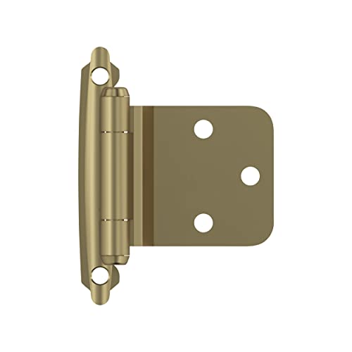 Amerock 1 Pair Variable Overlay Golden Champagne Cabinet Hinge - color: Golden Champagne, size: Reverse Bevel