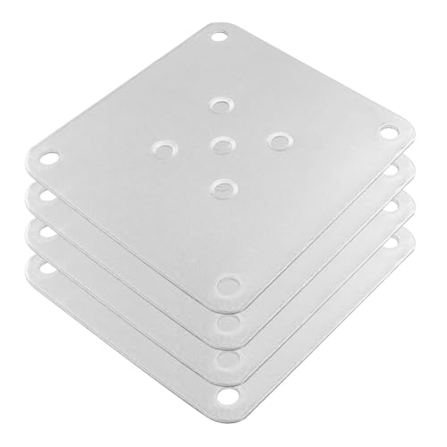 4Pcs Silver Metal Mounting Plates 8x8cm (3.15"x3.15") - size: 80x80mm