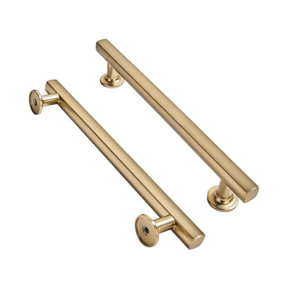 khtumeware 10 Pack 3-3/4 Inch(96mm) Brushed Brass Cabinet Pulls Kitchen Solid Heavy Duty Brushed Gold Cabinet Pulls Kitchen Cabinet Hardware for Cupboard Drawer Handles Dresser Pulls - color: Brushed Brass, size: 3 3/4" Hole Center