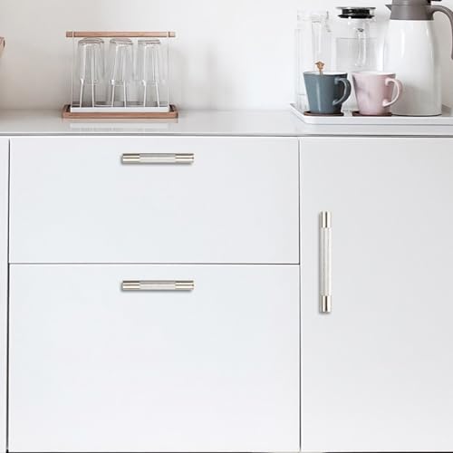10 Pack 3.75 Inch Brushed Satin Nickel Kitchen Cabinet Handles - color: Brushed Satin Nickel, size: 3-3/4'' Hole Center(96mm)