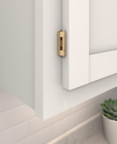 Amerock 1 Pair 1/4" Overlay Champagne Bronze Partial Wrap Cabinet Hinge - color: Champagne Bronze, size: 1/4 Inch (6 mm) Overlay