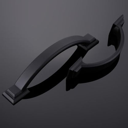 10 Pack 5 Inch Cabinet Pulls Matte Black Kitchen Cabinet Handles Zinc Alloy Drawer Pulls Solid Cabinet Hardware - color: Matte Black, size: 5'' Hole Center(128mm)