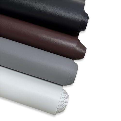 Brown Faux Leather Fabric 79"×55" Smooth Grain Upholstery Vinyl - color: Brown Smooth Grain, size: 79"x55" (200cm x 140cm)