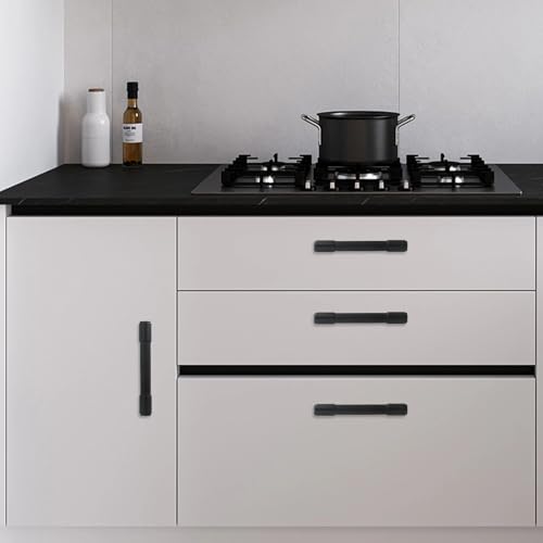 10 Pack 3 Inch(76mm) Kitchen Cabinet Handles Matte Black Cabinet Pulls Drawer Pulls Solid Cabinet Hardware - color: Matte Black, size: 3'' Hole Center(76mm)
