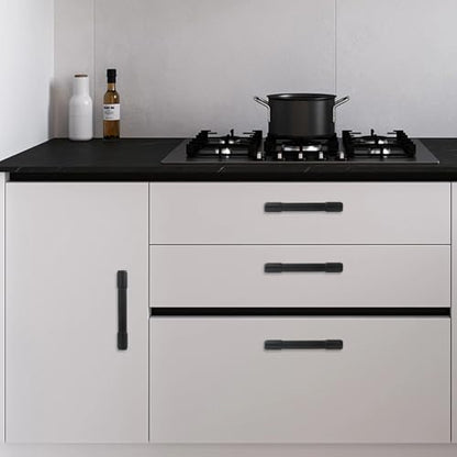 10 Pack 3 Inch(76mm) Kitchen Cabinet Handles Matte Black Cabinet Pulls Drawer Pulls Solid Cabinet Hardware - color: Matte Black, size: 3'' Hole Center(76mm)