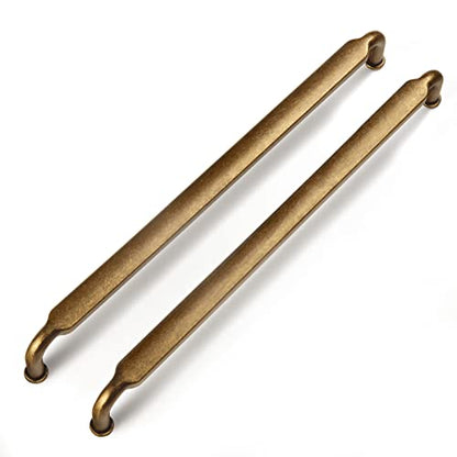 Goo-Ki 6 Pack 10 Inch （256mm） Hole Center Cabinet Pulls Antique Brass Zinc Alloy Kitchen Drawer Pulls Drawer Handles 10.45 Inch Length 2202-GT-256 - color: Antique Brass, size: 10 Inch Hole Centers