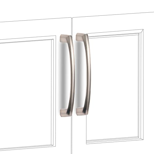 COTYKILEY 10 Pack 5Inch(128mm) Brushed Satin Nickel Kitchen Cabinet Handles Silver Cabinet Pulls Cabinet Door Handles Kitchen Cabinet Hardware Cupboard Drawer Pulls Dresser Handles - color: Brushed Satin Nickel, size: 5" Hole Center（128MM）