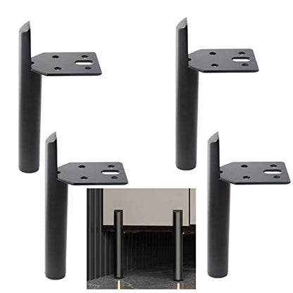 4 Inch Furniture Legs Side Mounted Coffee Table Feet Black, Set of 4 - size: 4 Inch