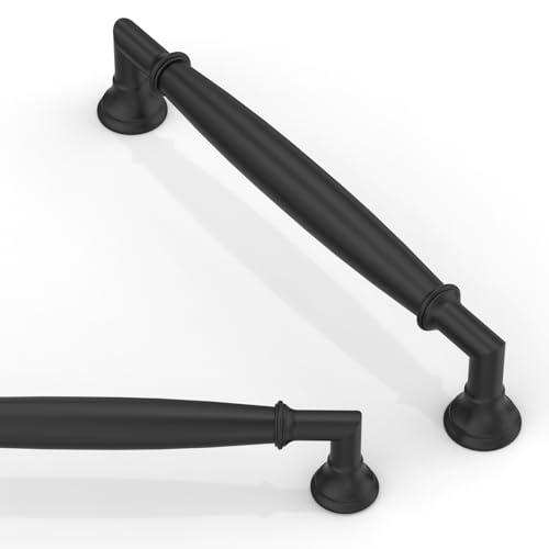 10 Pack Matte Black Cabinet Pulls 5 Inch(128mm) Kitchen Cabinet Handles Solid Zinc Alloy Cabinet Hardware Drawer Pulls - color: Matte Black, size: 5" Hole Center