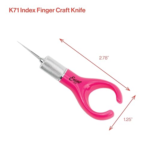 K71 Fingertip Craft Knife, 7-Inch Ergonomic, Finger Loop, Pink - color: Pink