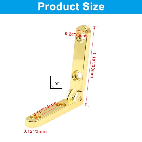 12 Pcs Jewelry Box Hinges, Gold - color: Gold