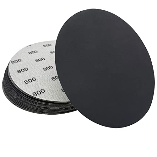 6 Inch 800 Grit Wet Dry Sandpaper，25 PCS Hook and Loop Sanding Discs - style: Grit 800