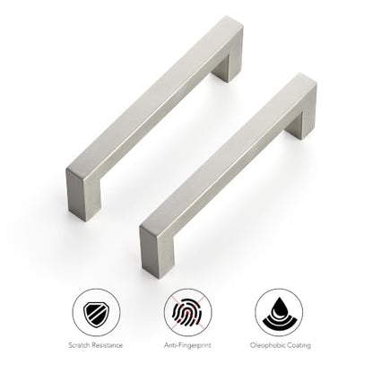 Ravinte Brushed Nickel Square Pulls Cabinet Handles,4-1/2 Inch,30 Pack - color: Brushed Nickel, size: 4-1/2 Inch Hole Center