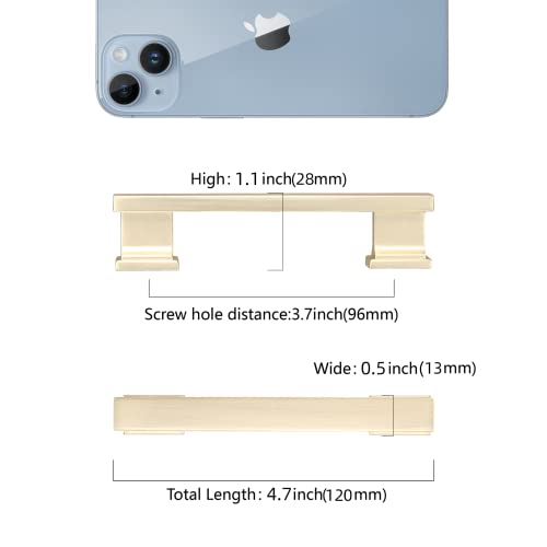 COTYKILEY 10 Pack 3.75Inch(96mm) Brushed Brass Cabinet Handles Gold Kitchen Cabinet Pulls Cabinet Door Handles Kitchen Cabinet Hardware - color: Brushed Brass, size: 3.75" Hole Center（96MM）