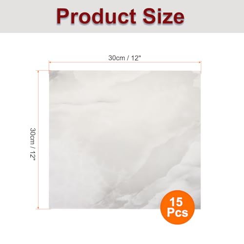 HARFINGTON 15pcs Peel and Stick Marble Tiles, Waterproof Wall Panel Backsplash, 12"x12" PVC Peel and Stick Shower Tiles for Bathroom, Kitchen, Living, Silver Gray Design - style: Silver Gray