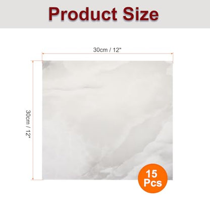HARFINGTON 15pcs Peel and Stick Marble Tiles, Waterproof Wall Panel Backsplash, 12"x12" PVC Peel and Stick Shower Tiles for Bathroom, Kitchen, Living, Silver Gray Design - style: Silver Gray