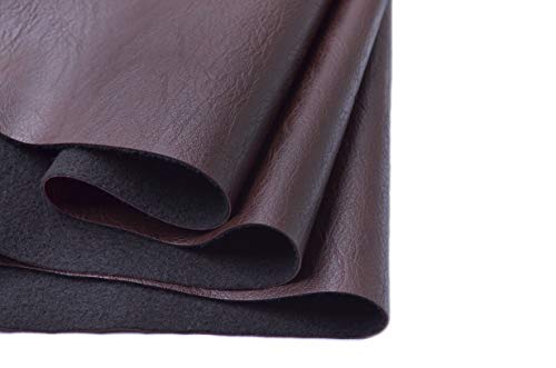 Wento Thick Faux Leather Fabric Soft Skin Grain PU Leather for Furniture Cover Reupholster Sofa Chairs Cushions Vinyl Upholstery (5 Yards, Dark Brown) - color: Dark Brown, size: 5 Yards (54" x 180")