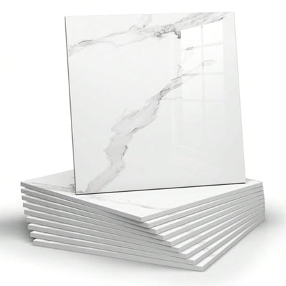 Chejiaye 10pcs Marble Peel and Stick Backsplash Waterproof Washroom Wall Panels, Peel and Stick Tile, PVC Foam Wall Panels for Kitchen,Bathroom,Living Room,White and Grey(Not Real Tile,11.8" x 11.8") - color: White and Grey, size: 11.8" x 11.8" x 10Pack