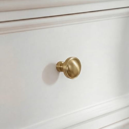 Goldenwarm Champagne Bronze Cabinet Knobs, Round Drawer Handles 1-1/4 Inch 10 Pack | Rustproof Single Hole Cabinet Hardware, Solid Zinc Alloy, Screws Included for Cupboard Closet Furniture Upgrade - color: Champagne Bronze, size: Knob(1-1/4 In)