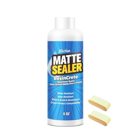 Air Dry Clay Glaze, 177ml Clay Varnish for Air Dry Clay/Polymer Clay Sealer, ResinCrete, Varnish for Pottery&Acrylic Paint, Waterproof & Stain Resistant, Design for Air Dry Clay Pottery (Matte,6OZ) - size: 177ml